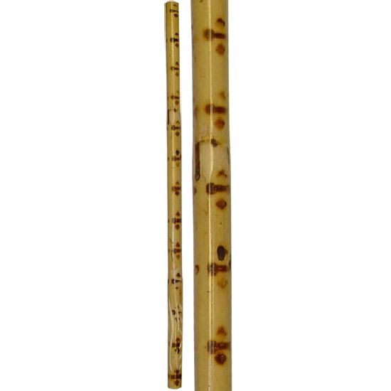 Bo Staff Bamboo Skin Carved & Burnt Tiger Pattern