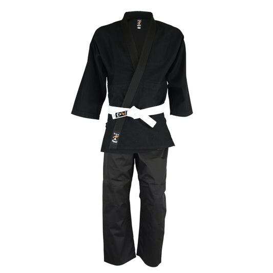 Playwell Adults Basic Plain Ju Jitsu Suit - Black 450g