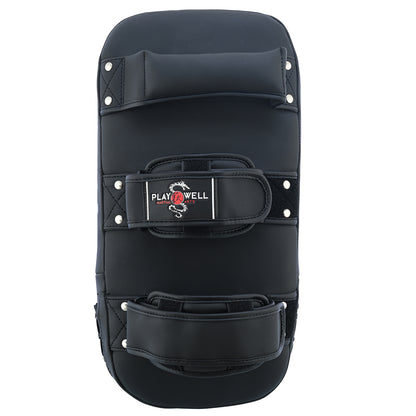 Playwell Matte "Twin Tiger" Curved Thai Pad - Black - Pair