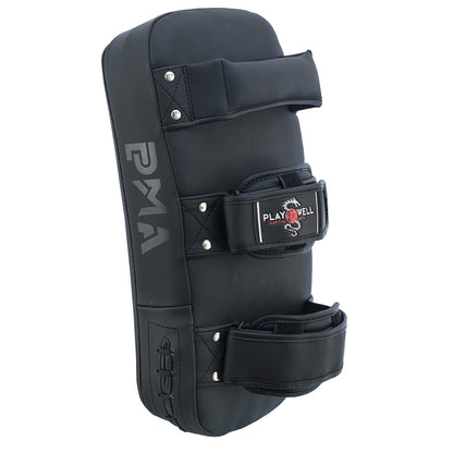 Playwell Matte "Twin Tiger" Curved Thai Pad - Black - Pair