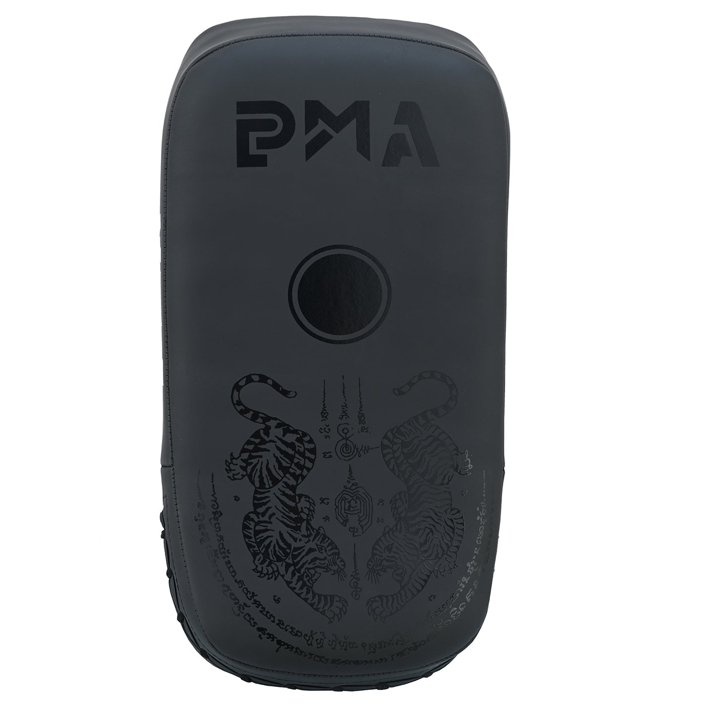 Playwell Matte "Twin Tiger" Curved Thai Pad - Black - Pair