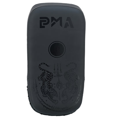 Playwell Matte "Twin Tiger" Curved Thai Pad - Black - Pair