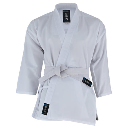 Karate Uniform Mixed Childrens: White / Black Trousers - SALE