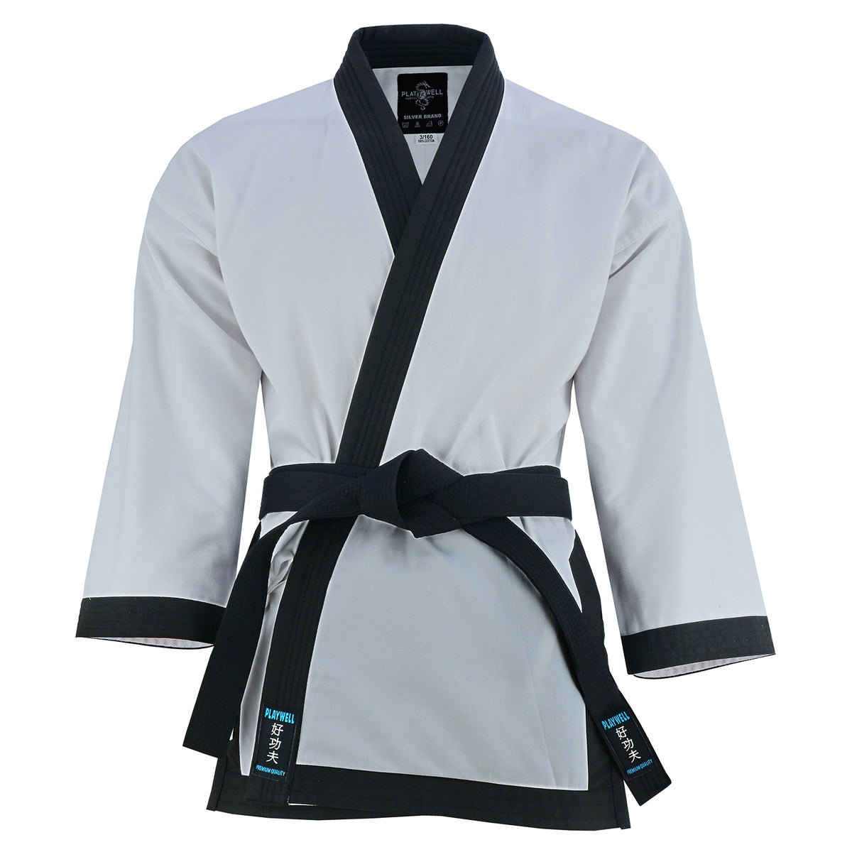 Tang Soo Do Adults Medium Weight 9oz Black Trim Uniform  - SALE