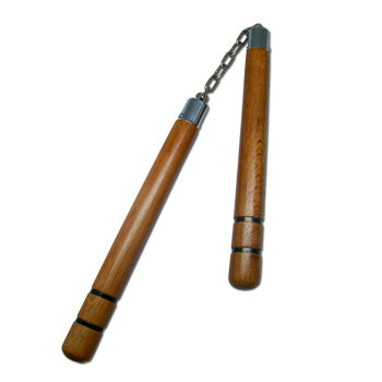 Deluxe Wooden Red Oak W/ 2 Stripes Nunchucks  B.B - PRE ORDER