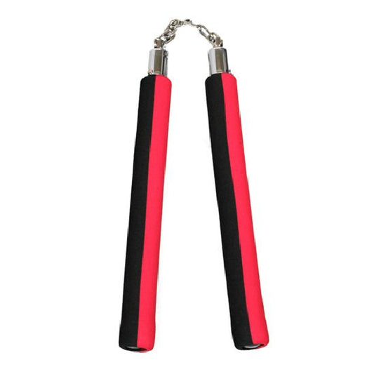 NR-022: Foam Nunchaku with Chain Two Tone. Red / Black