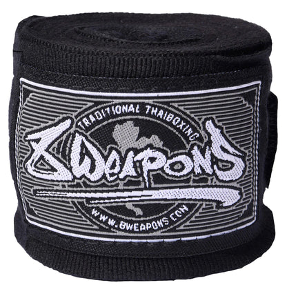 8 Weapons Semi Elastic 5M Hand Wraps - Black