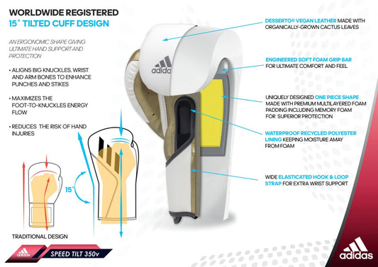 Adidas Speed Tilt 350 Boxing Gloves - Black/White