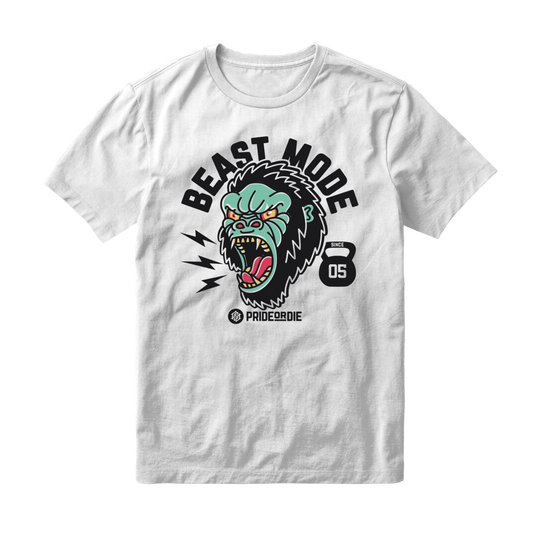 Pride or Die Beast Mode T Shirt - White
