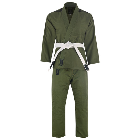 Playwell Adults Mens Pro Elite BJJ Jiu Jitsu Gi - Military Green