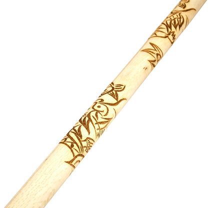 Bo Staff White Oak Carved Dragon