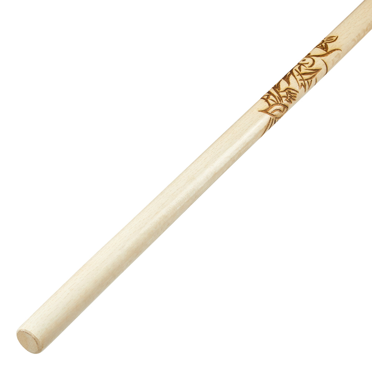 Bo Staff White Oak Carved Dragon