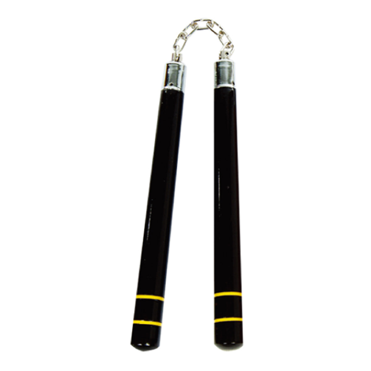 Deluxe Black Oak Nunchucks W/ 2 Yellow  B.B C111