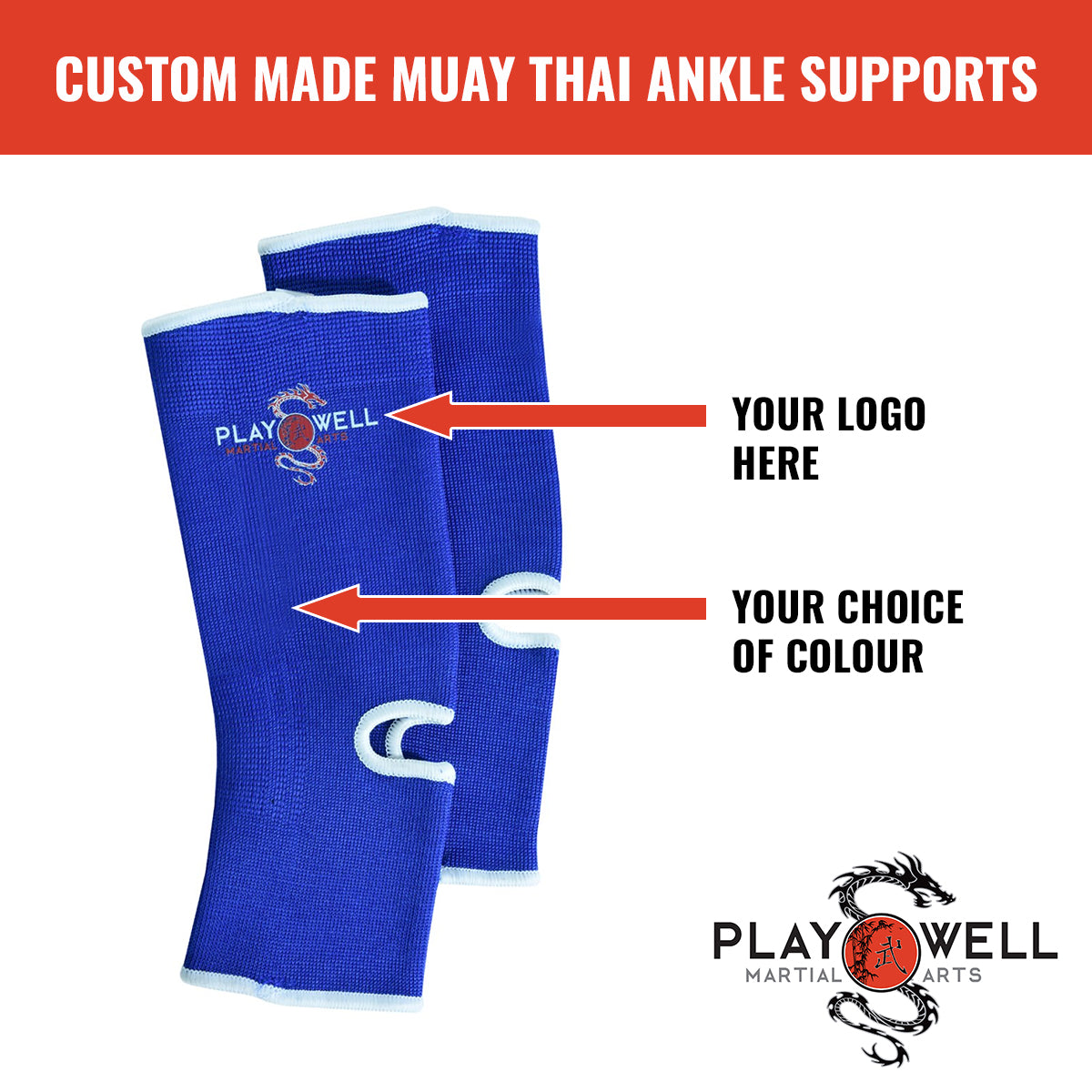 Custom Made Martial Arts Ankle Supports  - Your Logo