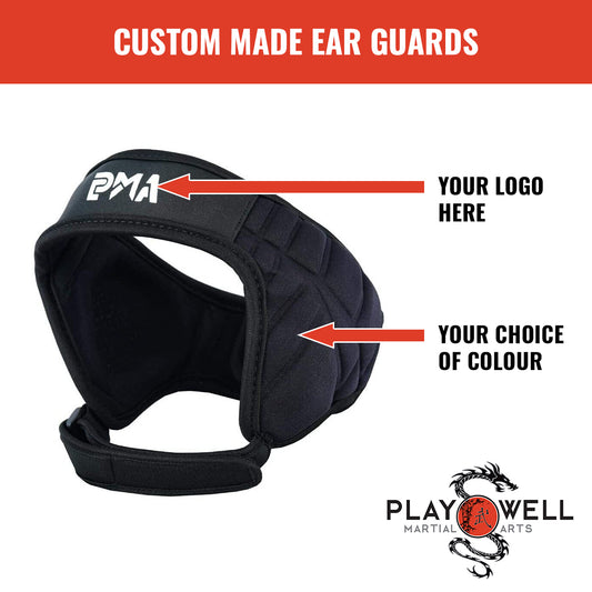 Custom Made Martial Arts BJJ Ear Guards  - Your Logo