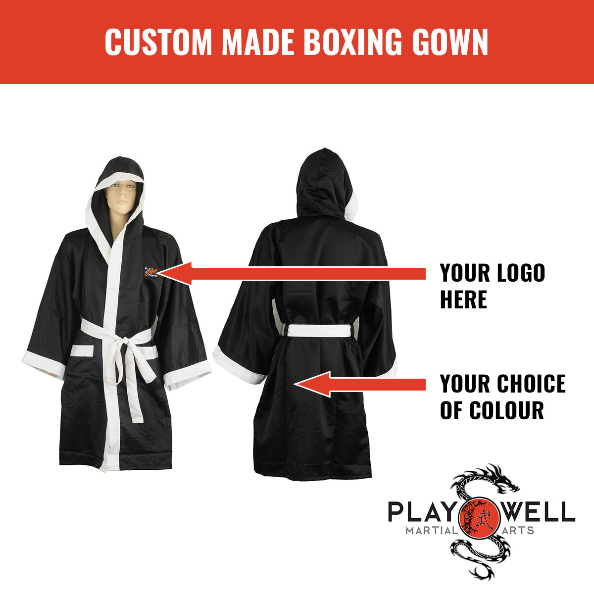 Custom Made Martial Arts Boxing Gown  - Your Logo