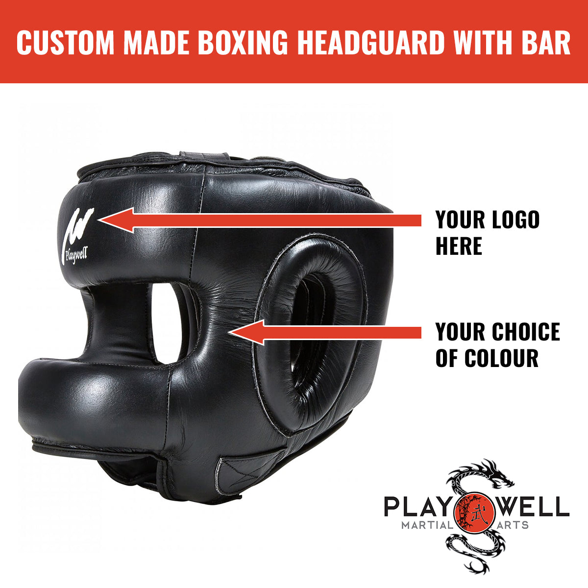 Custom Made Martial Arts Boxing Head Guard   - Your Logo