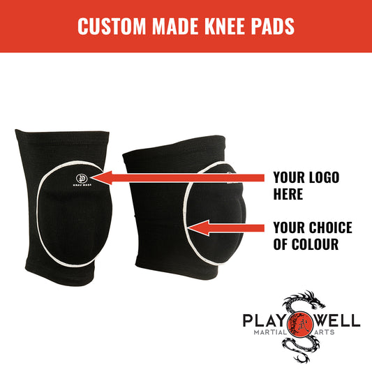 Custom Made Martial Arts Elasticated Knee Pads   - Your Logo