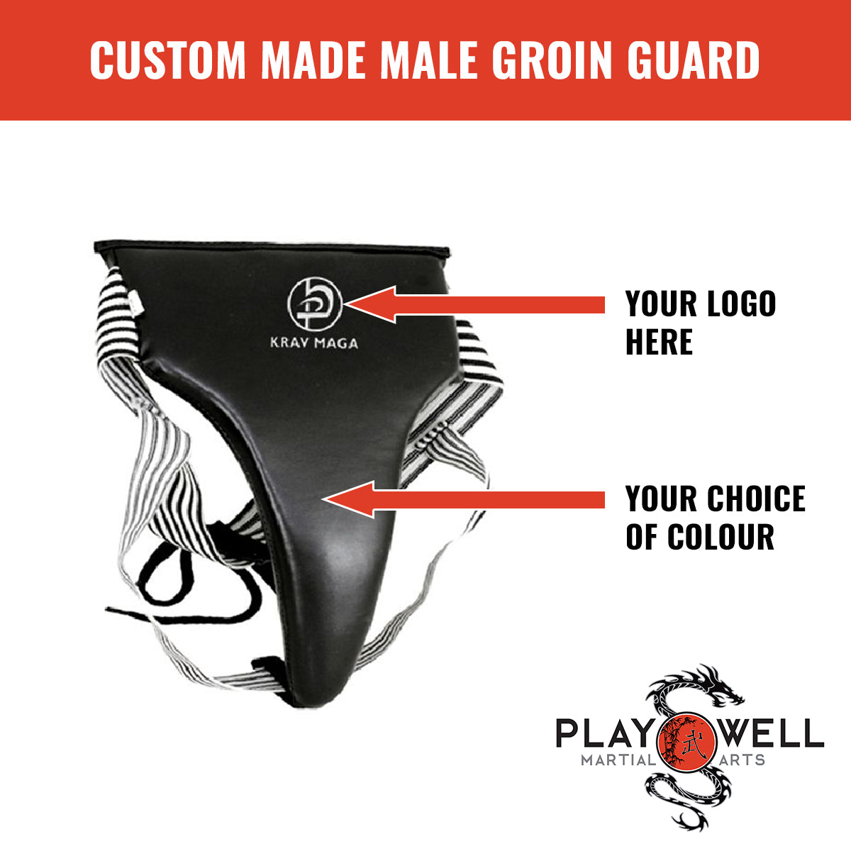 Custom Made Martial Arts Deluxe Female Groin Guards  - Your Logo