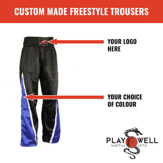 Custom Made Martial Satin Kickboxing Trousers  - Your Logo