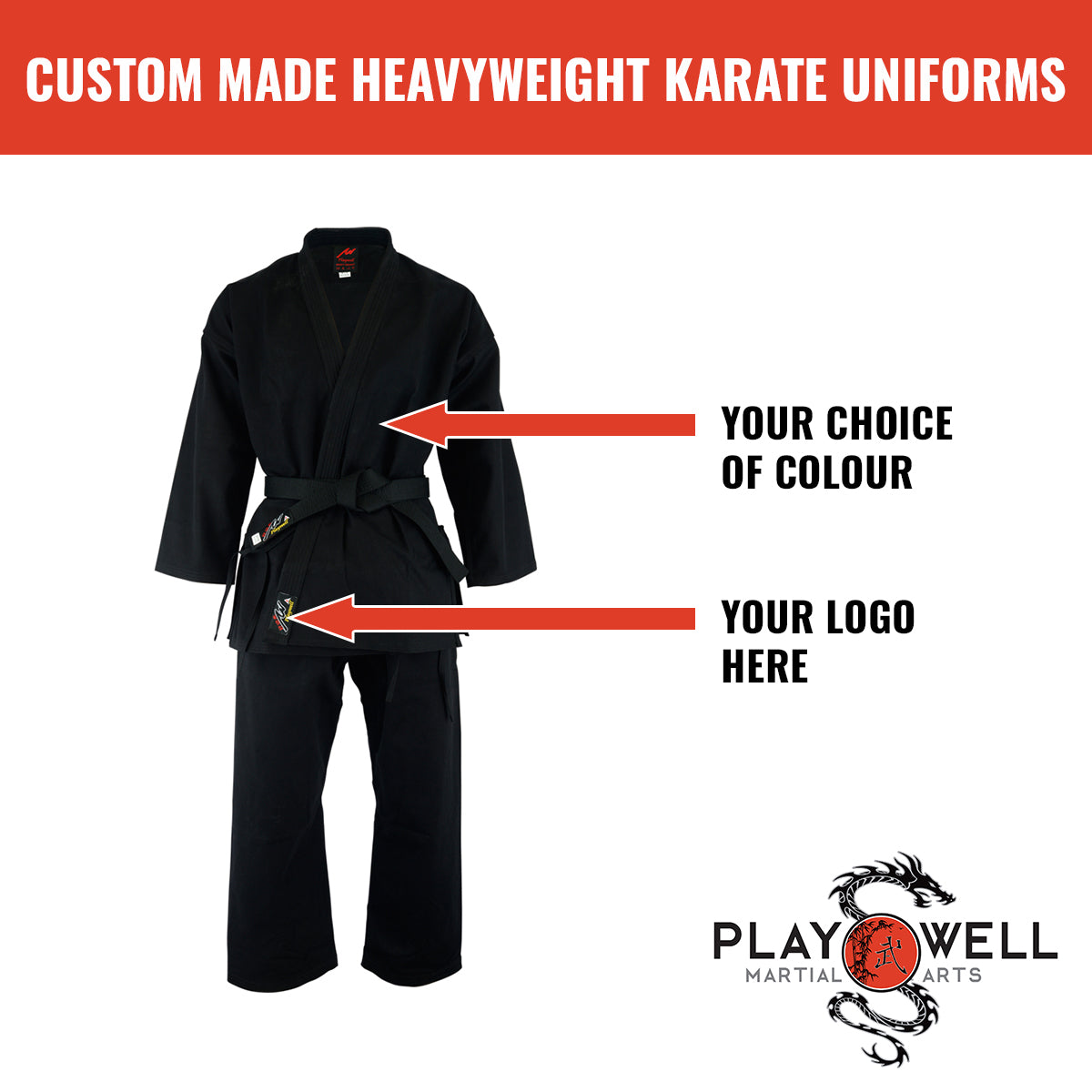 Custom Made Martial Arts Heavy Weight Uniforms   - Your Logo