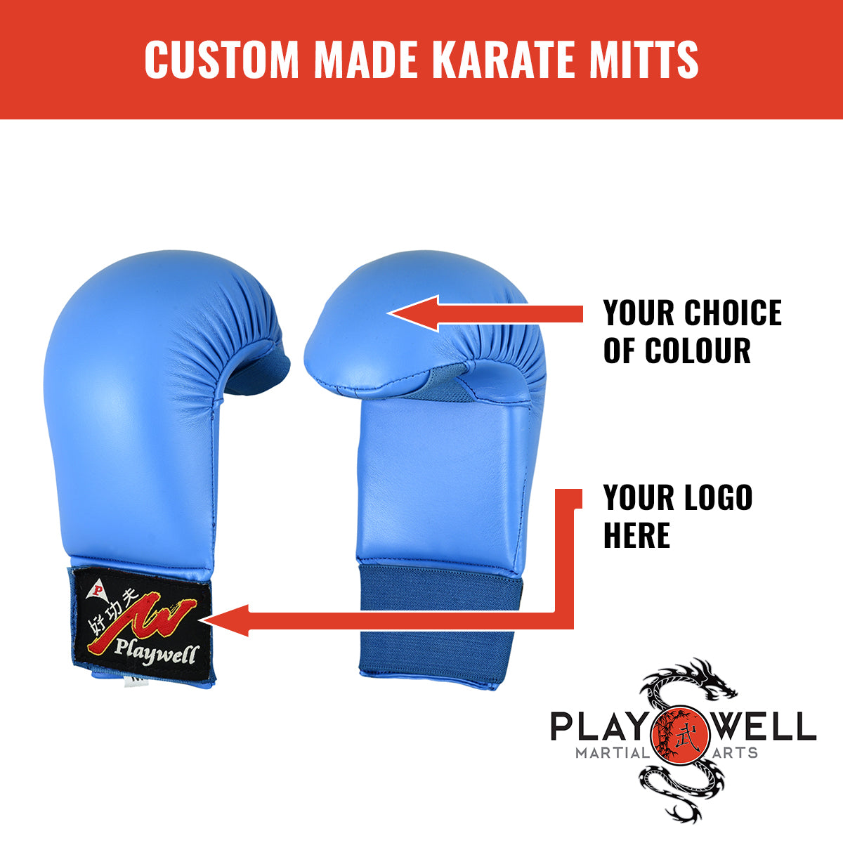 Custom Made Martial Arts Karate Mitts  - Your Logo