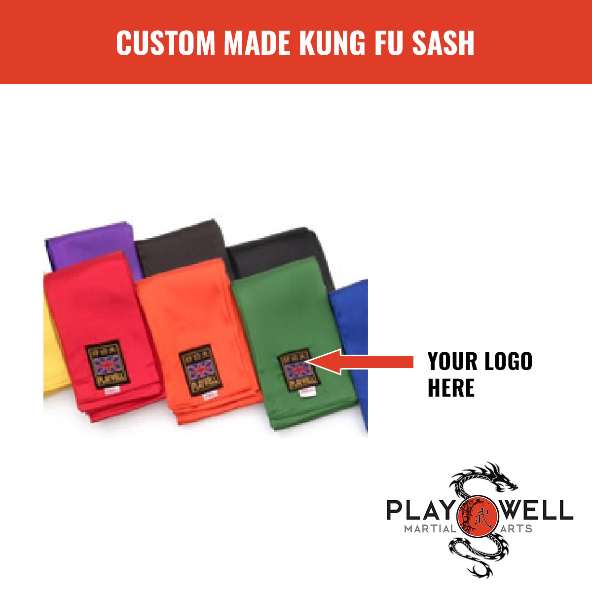 Custom Made Martial Arts Kung Fu Sashes   - Your Logo