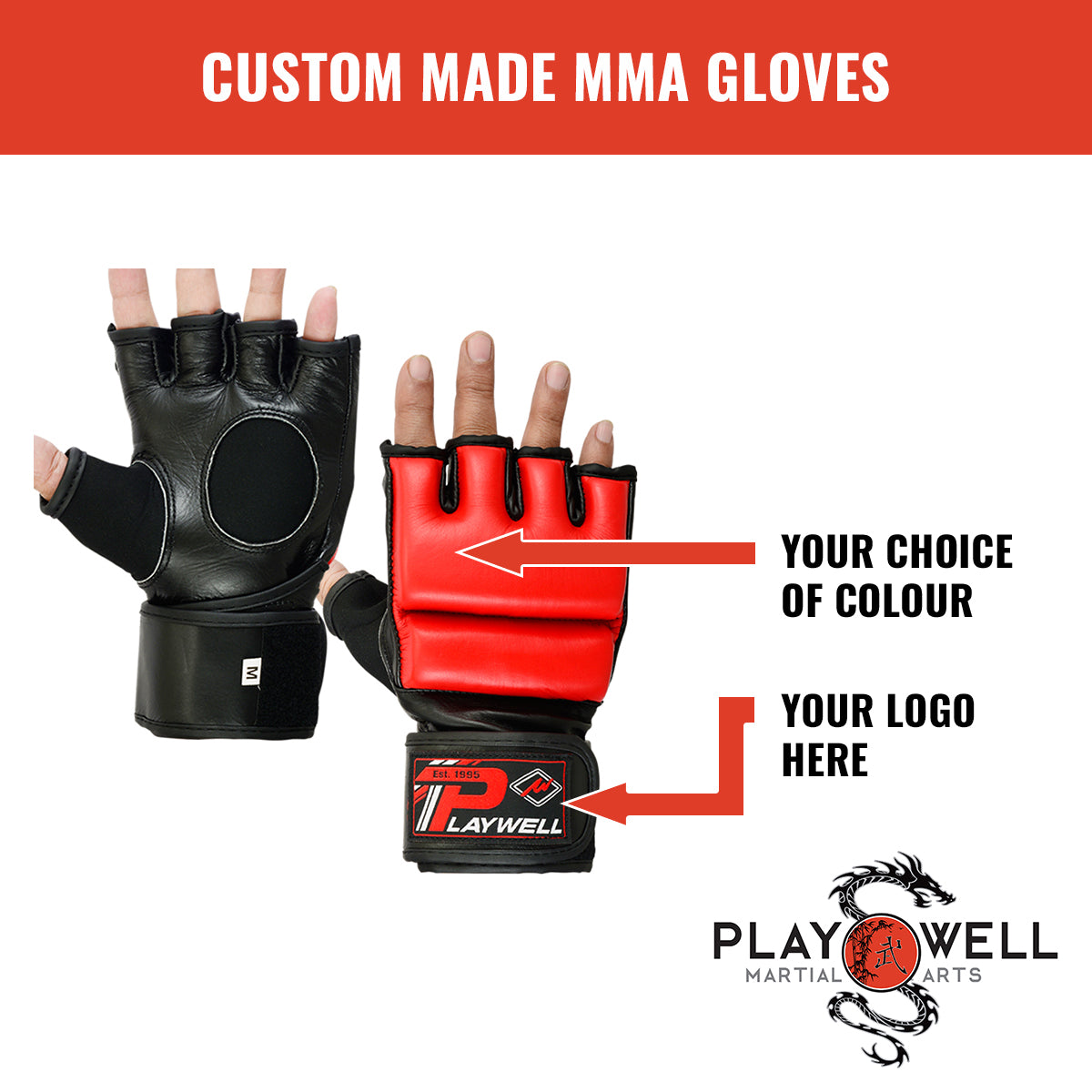 Custom Made Martial MMA Gloves -  Your Logo