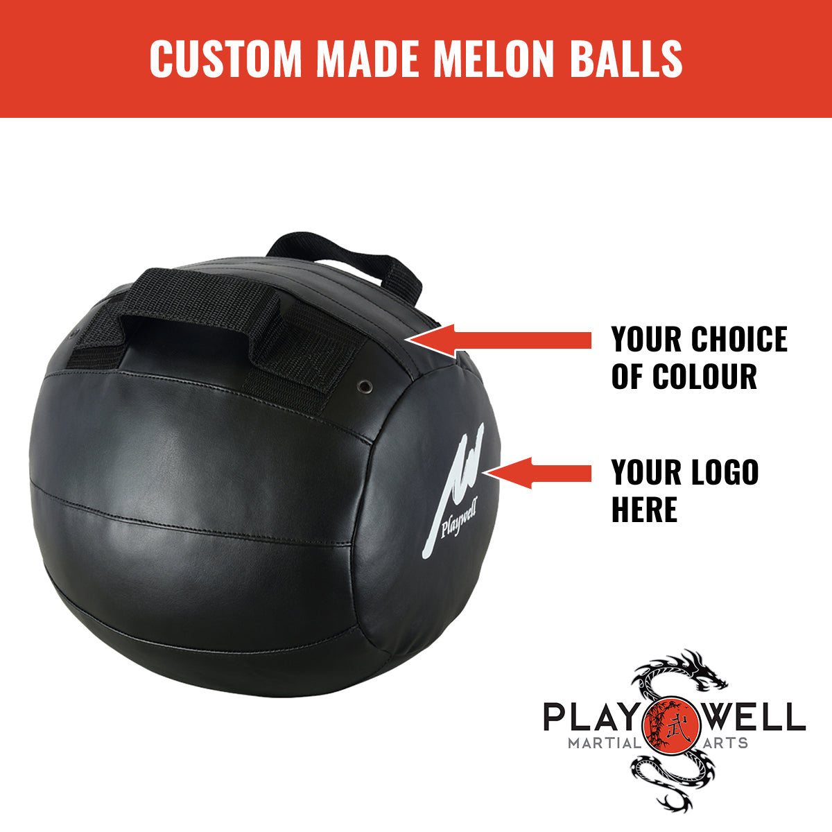 Custom Made Martial Arts Mellon Striking Balls -  Your Logo