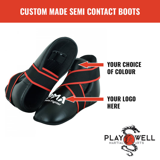 Custom Made Martial Semi Contact Sparring Boots  -  Your Logo