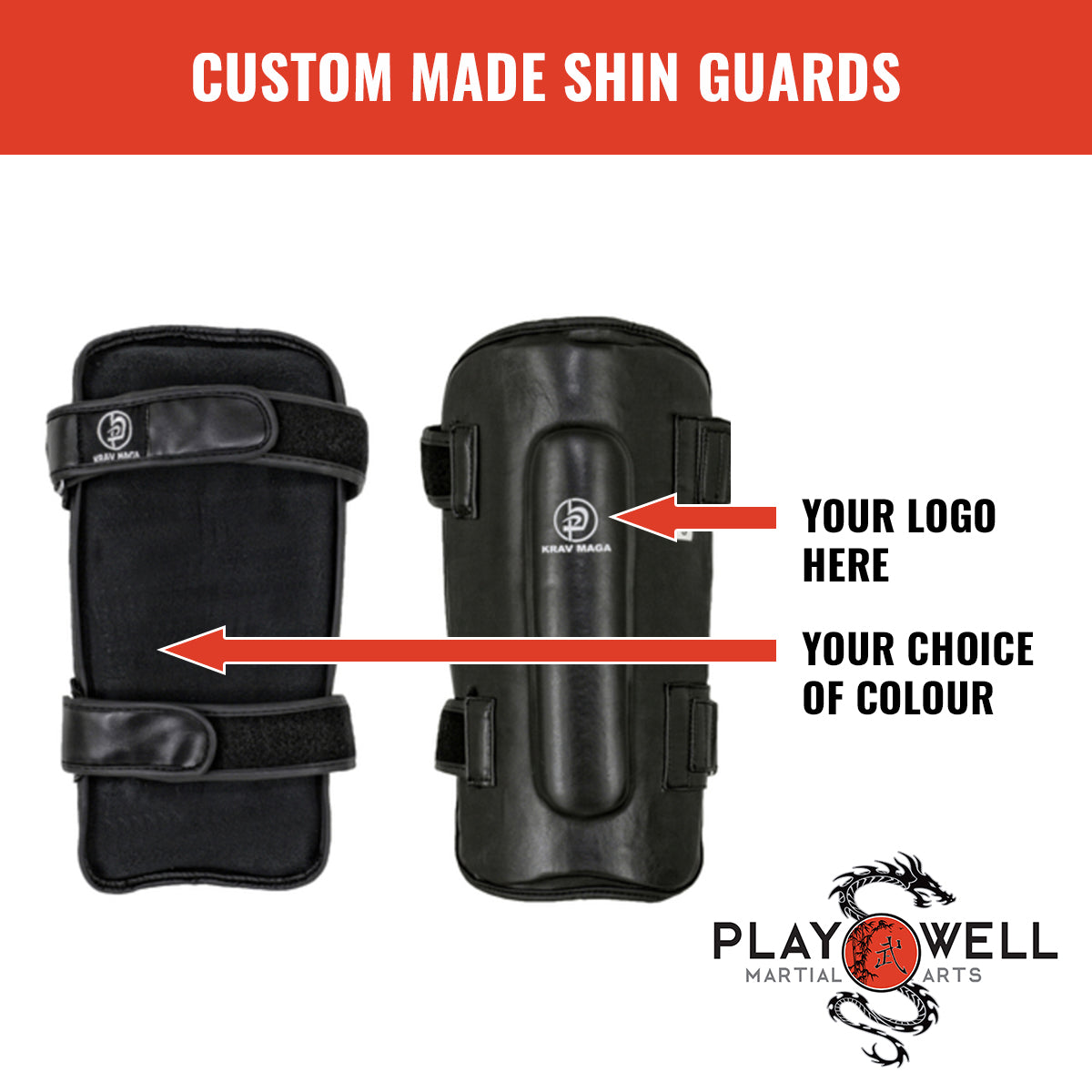 Custom Made Martial Krav Maga Shin Pads   -  Your Logo