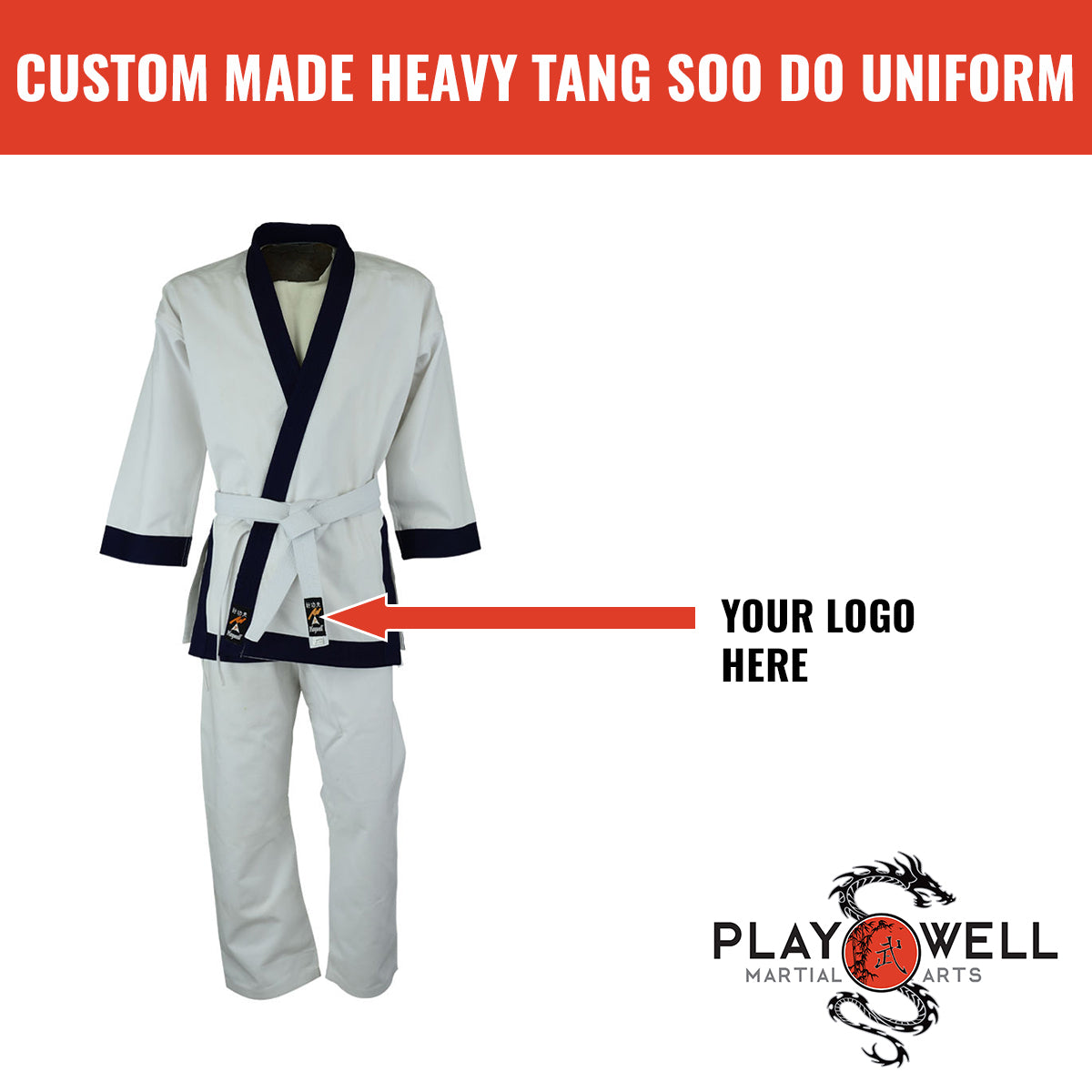 Custom Made Martial Arts  Tang Soo do Uniform 14oz  -  Your Logo