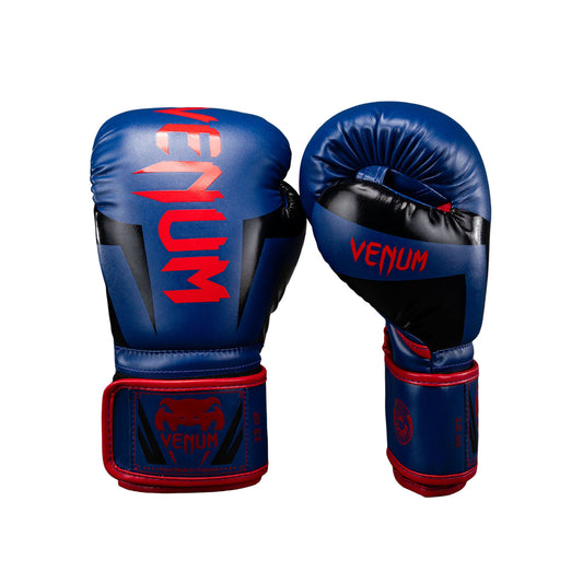 Venum Elite Boxing Gloves - Deep Blue/Red