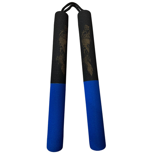 NR-005P: Foam Nunchaku with Cord Blue / Black ( E125C ) - PRE