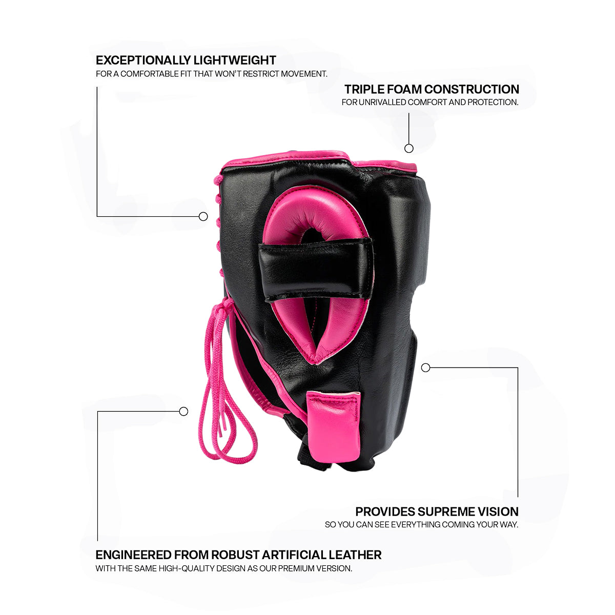 Fly Knight X Boxing Head Guard - Black/Pink