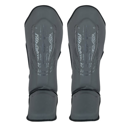 Pro MMA Stand Up Muay Thai Twin Tiger Shin Instep Guards - Grey