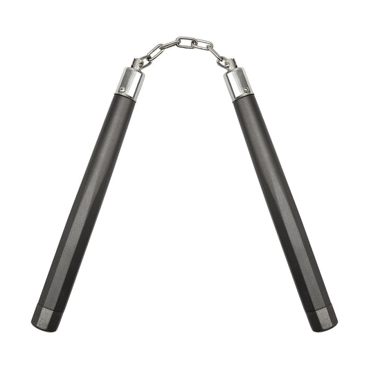 Heavy Aluminium Nunchaku With Chain: Dark Grey