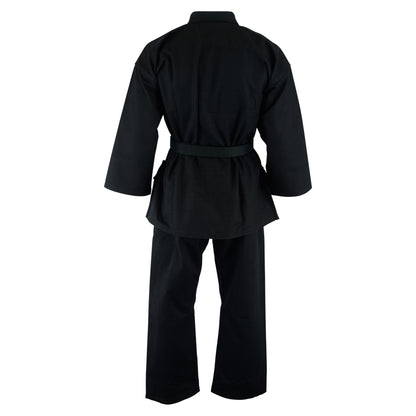 Adults Karate Deluxe Silver Brand Suit - Black 10oz