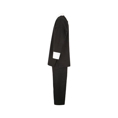 Kids Kung Fu Medium Weight 9oz Suit - Black/White