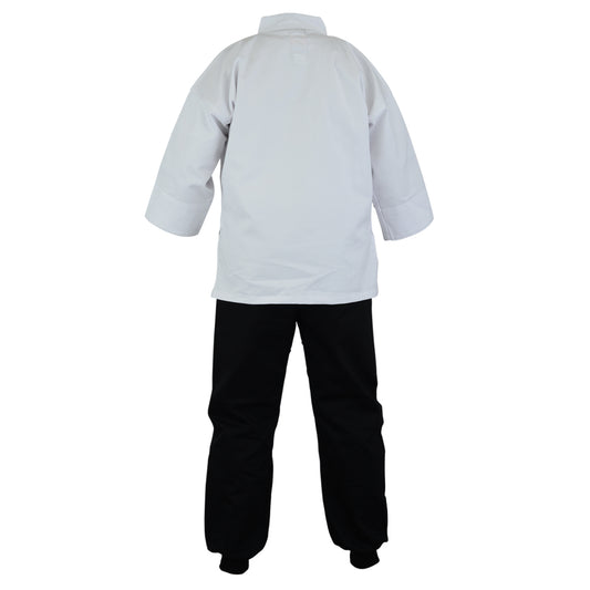 Kung Fu Uniform: Mix: White / Black Trousers - Childrens
