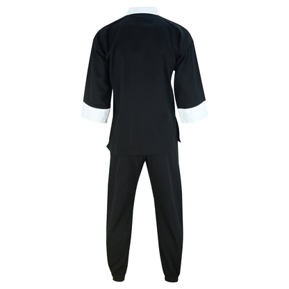 Kids Kung Fu Elite Microfibre Uniform - Black/White  - CLEARANCE