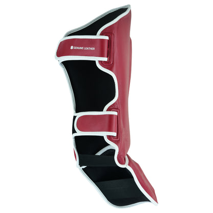 Playwell "Maroon Series" Leather Muay Thai Shin Instep Guards  -