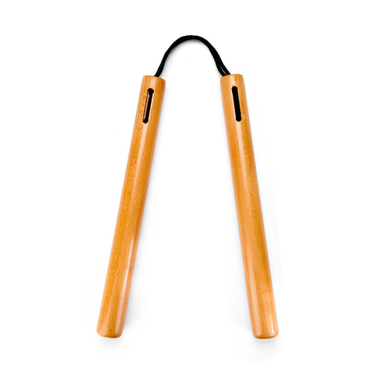 Nunchaku Round Red Oak With Cord  - C109