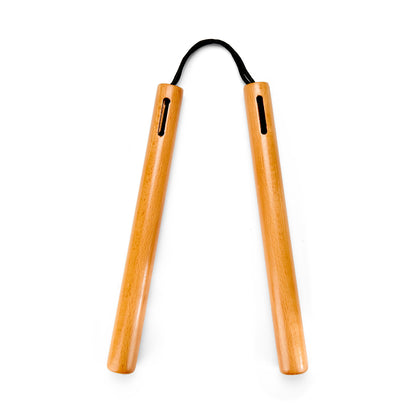 Nunchaku Round Red Oak With Cord  - C109