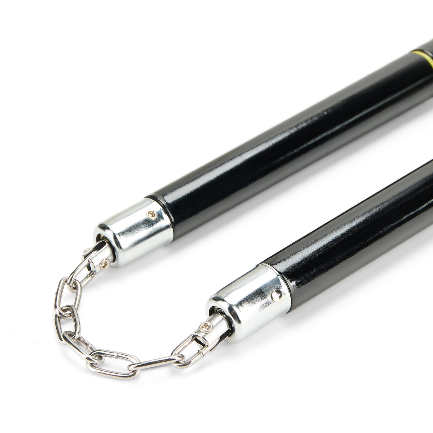 Deluxe Black Oak Nunchucks W/ 2 Yellow  B.B C111