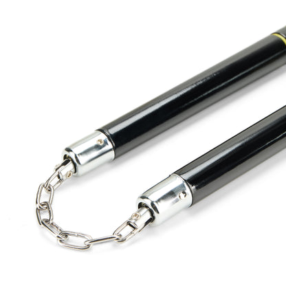 Deluxe Black Oak Nunchucks W/ 2 Yellow  B.B C111