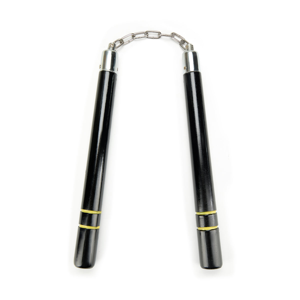 Deluxe Black Oak Nunchucks W/ 2 Yellow  B.B C111