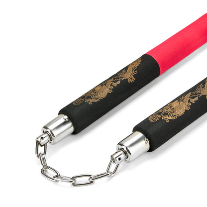 NR-030: Foam Nunchaku with Metal B.B. Red / Black Dragon