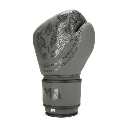 Playwell Matte "Twin Tiger" Boxing Gloves - Grey