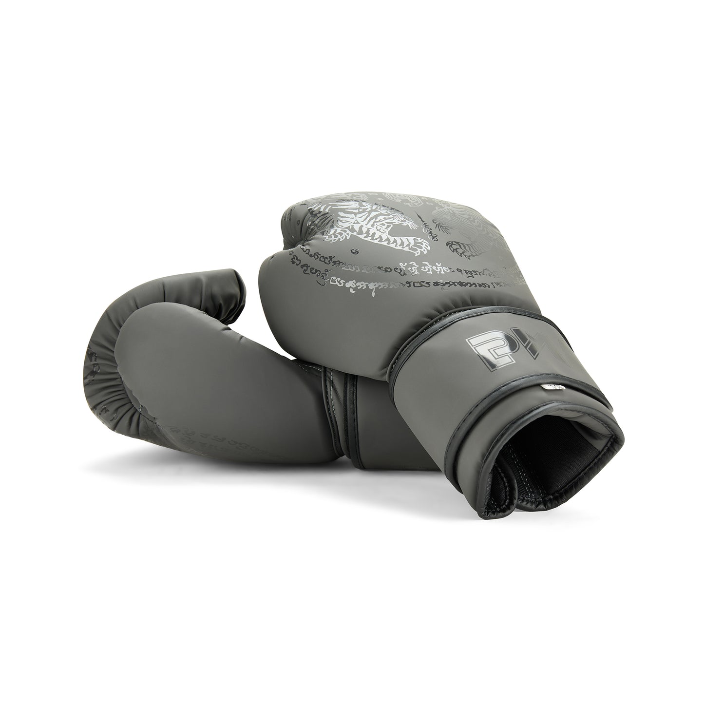 Playwell Matte "Twin Tiger" Boxing Gloves - Grey